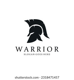 Spartan Helmet Logo Creative Design with Simple Vector Illustration.