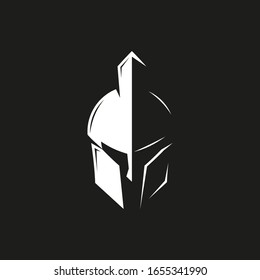 Spartan helmet logo design template. icon vector Illustration
