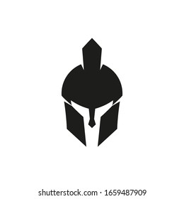 Spartan helmet logo design template. icon vector Illustration