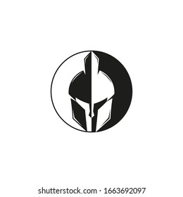 Spartan helmet logo design template. icon vector Illustration