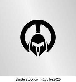 Spartan helmet logo design template icon vector Illustration