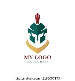 Spartan Helmet Logo Design Template Inspiration Pro Vector