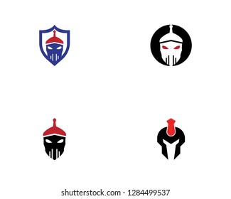 Spartan helmet logo design vector