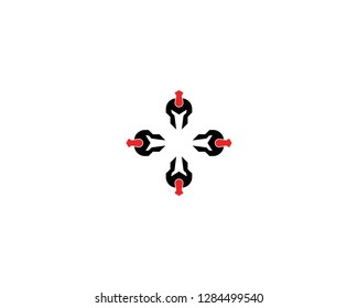 Spartan helmet logo design vector