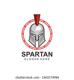 Spartan Helmet Logo Design Vector