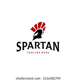 Spartan helmet logo design vector illustration