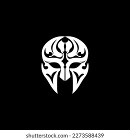 Spartan helmet logo design vector template. Silhouette of a spartan head.