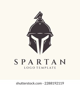 Spartan helmet logo design vector illustration