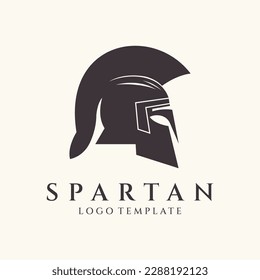 Spartan helmet logo design vector illustration