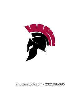 Spartan Helmet Logo Design Vector Illustration