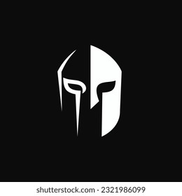 Spartan Helmet Logo Design Vector Illustration