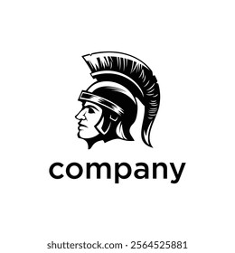 Spartan helmet logo design vector template. Spartan warrior head logo.