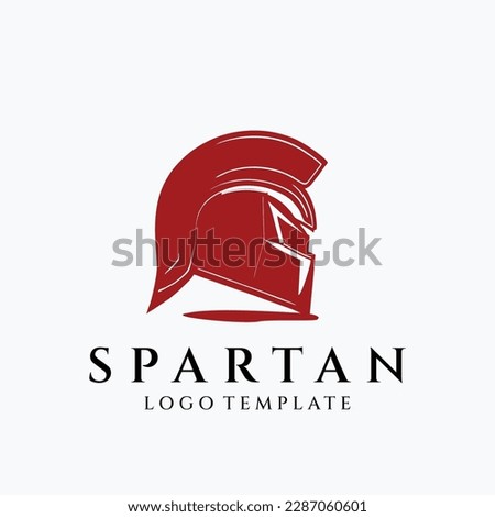 Spartan helmet logo design vector illustration