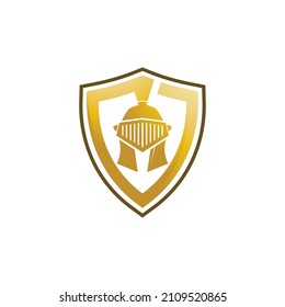 Spartan Helmet logo and gladiator, power, vintage, sword, safety, legendary logo and vector of soldier classic