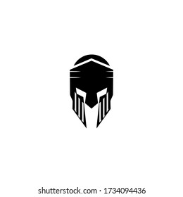 spartan helmet logo icon design with simple line art style