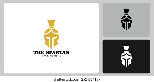 Modelo de ícone de logotipo de capacete Spartan