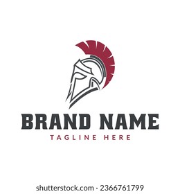 Spartan helmet logo icon vector illustration