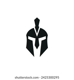 Spartan helmet logo icon vector illustration