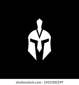 Spartan helmet logo icon vector illustration