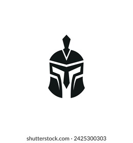 Spartan helmet logo icon vector illustration