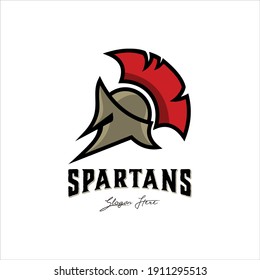 Spartan helmet logo inspiration. design template, vector illustration	