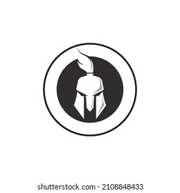 Spartan helmet logo soldier and gladiator template vector icon design illustration