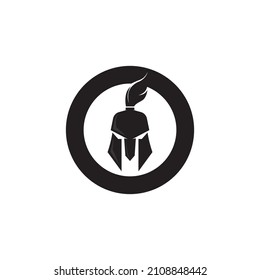 Spartan helmet logo soldier and gladiator template vector icon design illustration