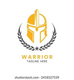 spartan helmet logo template design, warrior logo minimalist premium