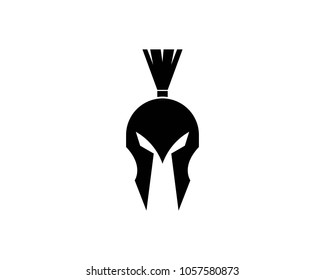 Spartan helmet logo template vector icon design