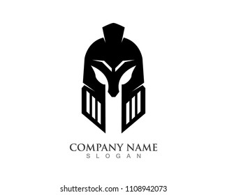 Spartan helmet logo template vector icon
