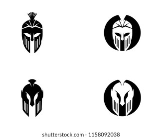 Spartan helmet logo template vector icon design