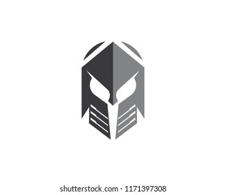 Spartan helmet logo template vector icon design