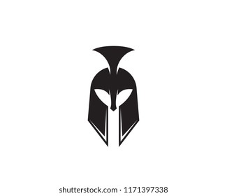 Spartan helmet logo template vector icon design