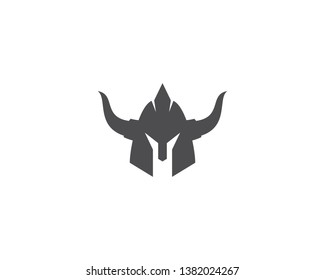 Spartan helmet logo template vector icon design