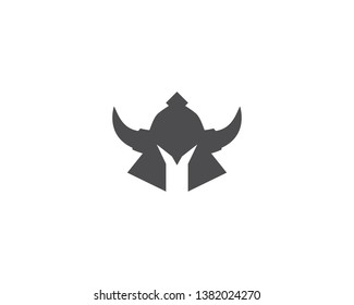 Spartan helmet logo template vector icon design
