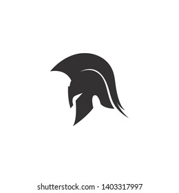 Spartan helmet logo template vector icon design