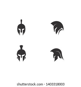 Spartan helmet logo template vector icon design