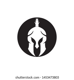 Spartan helmet logo template vector icon design
