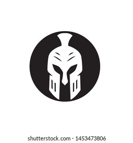 Spartan helmet logo template vector icon design