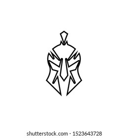 Spartan helmet logo template vector icon design