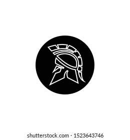 Spartan helmet logo template vector icon design