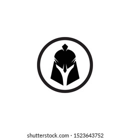 Spartan helmet logo template vector icon design