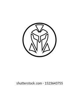Spartan helmet logo template vector icon design