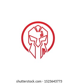 Spartan helmet logo template vector icon design