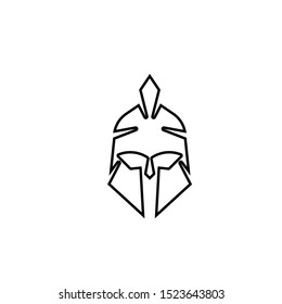 Spartan helmet logo template vector icon design