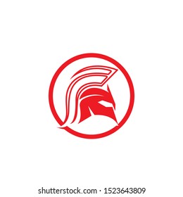 Spartan helmet logo template vector icon design