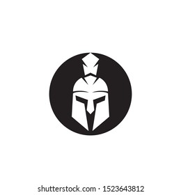 Spartan helmet logo template vector icon design