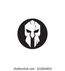 Spartan helmet logo template vector icon design