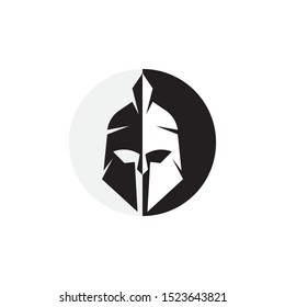 Spartan helmet logo template vector icon design