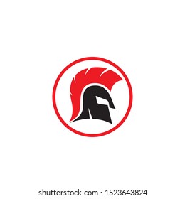 Spartan helmet logo template vector icon design